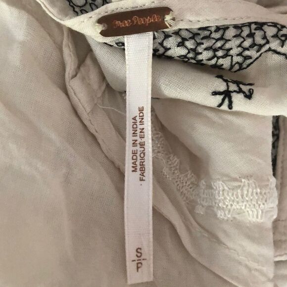 Free People Wild One Embroidered Top Sz S - Picture 10 of 12